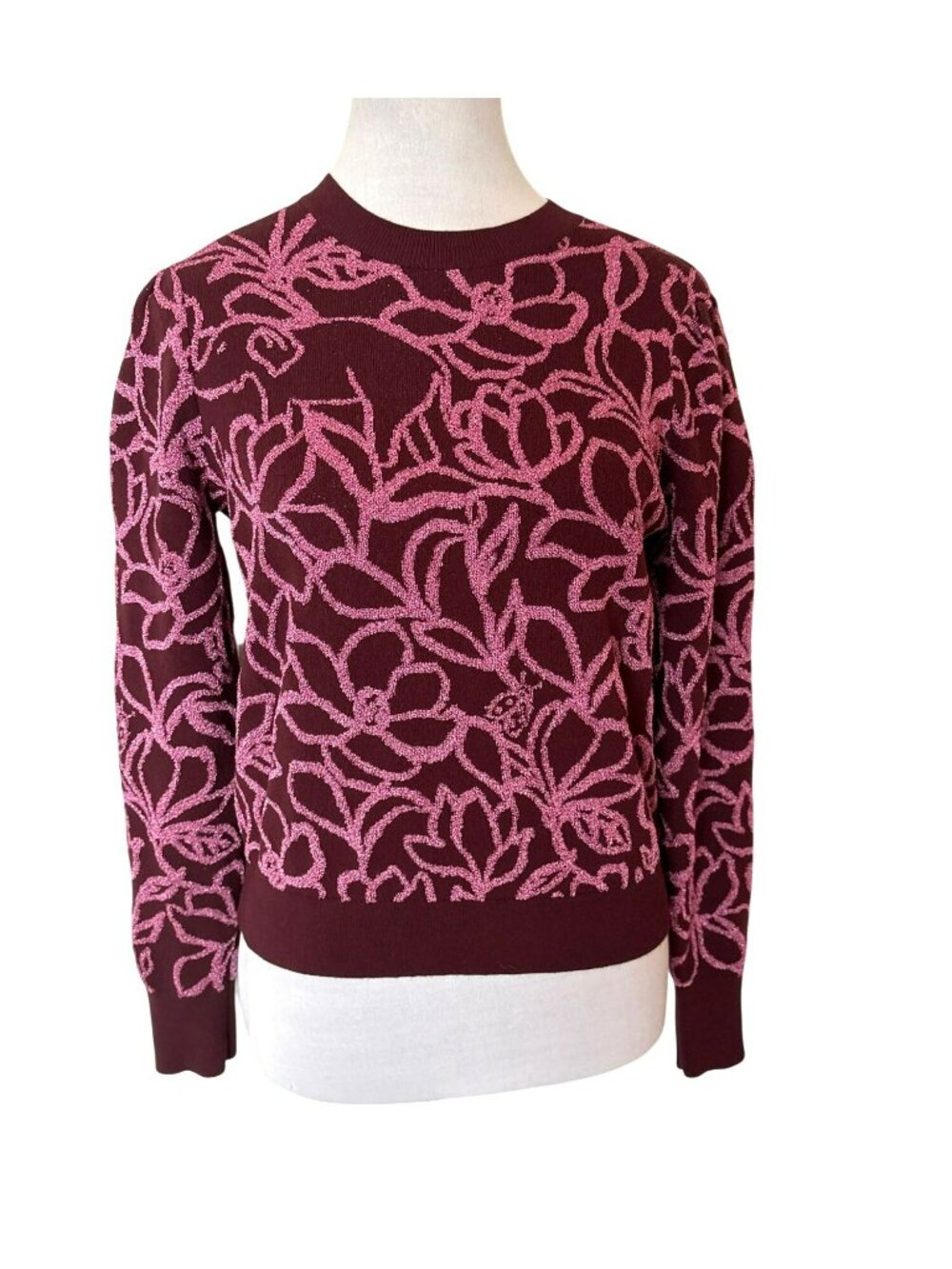 Kate Spade New York Scribble Flora Metallic Sweater Size S